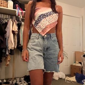 Satin bandana style top!